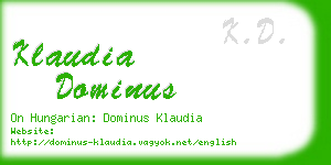 klaudia dominus business card